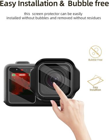 Screen protective film for GOPRO MISSION 1, Ultra Clear Tempered Glass Screen protective film,Easy Installation,Anti-Scratch,HD Quality,(3SETS) in Kuwait