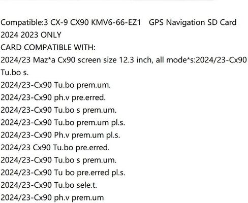 Navigation SD Card GPS Maps Compatible with 2024-2025 CX-5, 2023-2025 CX-90, 2024 CX-30/3, USA/CAN/MEX Maps in Kuwait