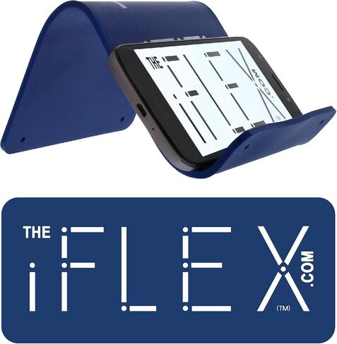 IFlex Cell Phone Stand and Tablet Stand for Air Travel, Work and Home- Flexible Phone Holder is the Perfect iPhone Stand and Holds Any Mobile Device- Non-Slip Grip, Strong and Durable- Cobalt in Kuwait