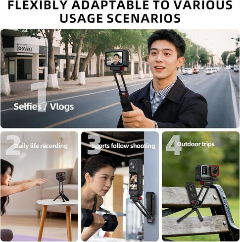BRDRC X6 Magnetic Quick Release Tripod Stand, Aluminum Alloy Mini Table Mount for Insta360 X5/Ace Pro 2, 180° Adjustable Desktop Holder with 1/4" Screw Adapter, Arca-Swiss & Foldable Hook Accessories in Kuwait