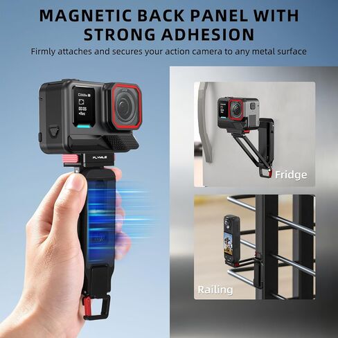 BRDRC X6 Magnetic Quick Release Tripod Stand, Aluminum Alloy Mini Table Mount for Insta360 X5/Ace Pro 2, 180° Adjustable Desktop Holder with 1/4" Screw Adapter, Arca-Swiss & Foldable Hook Accessories in Kuwait