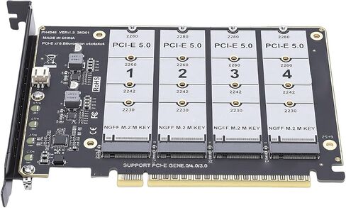 Pissente M.2 PCIE 5.0 Adapter Card, 4x128Gbps 4 Port NVMe SSD in Saudi Arabia