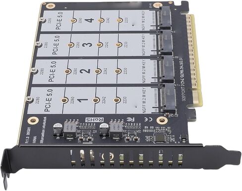Pissente M.2 PCIE 5.0 Adapter Card, 4x128Gbps 4 Port NVMe SSD in Saudi Arabia
