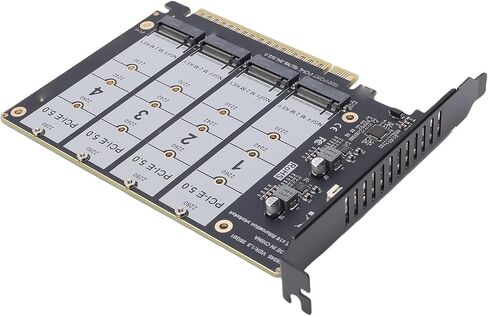 Pissente M.2 PCIE 5.0 Adapter Card, 4x128Gbps 4 Port NVMe SSD in Saudi Arabia