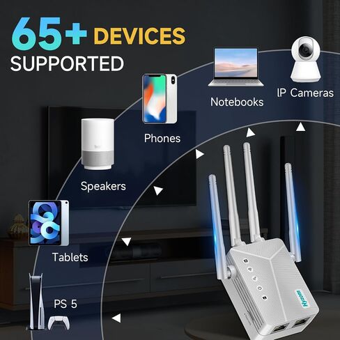 WiFi Extender Signal Booster, Internet Booster Repeater, Easy Setup, Works with Most Router in Kuwait