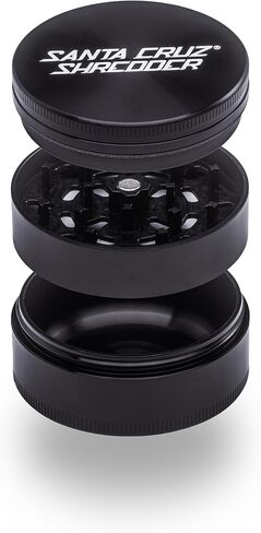 Santa Cruz Shredder Metal Herb Grinder Knurled Top for Stronger Grip 3-Piece Large 2.7" (Black) in Saudi Arabia