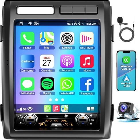 for Ford F150 2009-2014 4G+64G Car Radio 8-core, 9 Inch IPS Touch Screen Car Stereo with Wireless Carplay/Android Auto,GPS, WiFi, Bluetooth, DVR/DPS, Android 15 in Saudi Arabia