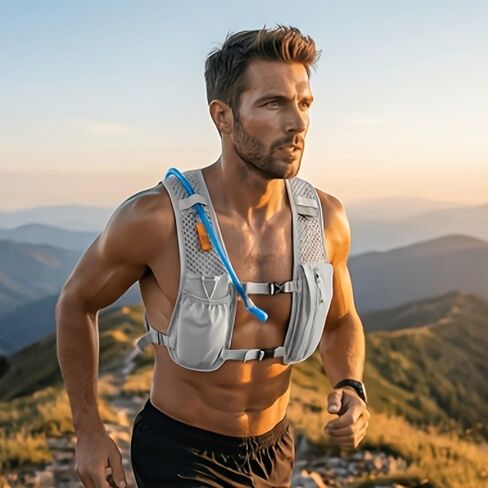 Running Hydration Vest Backpack, Breathable Mesh Backpack,with Water Bladder for Hiking, Trail, Running, Marathons, Cycling in Saudi Arabia