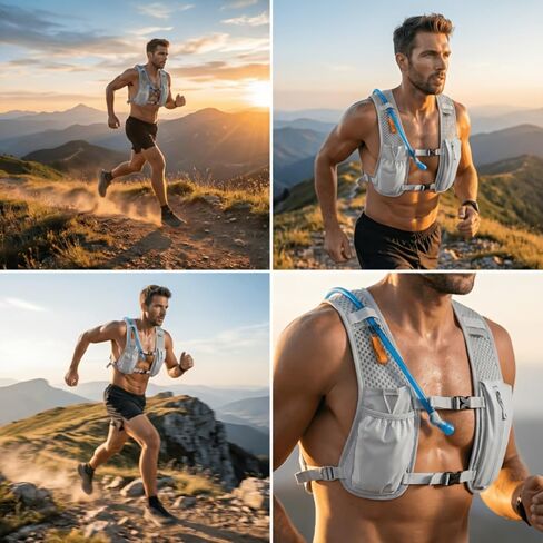Running Hydration Vest Backpack, Breathable Mesh Backpack,with Water Bladder for Hiking, Trail, Running, Marathons, Cycling in Saudi Arabia