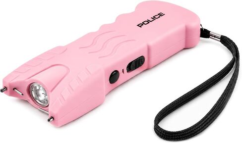 POLICE Stun Gun for Self Defense 916 – High Voltage Rechargeable with LED Flashlight, Compact & Heavy Duty – Personal Security for Women – Pink in Kuwait