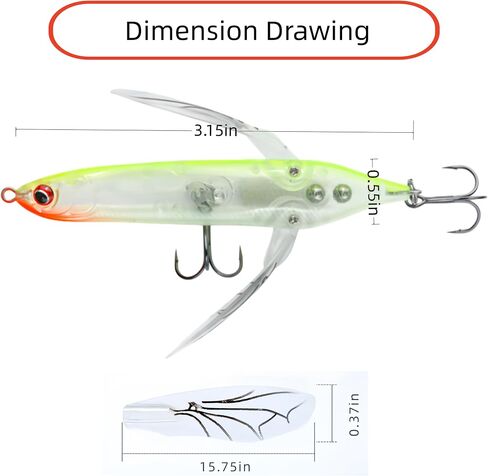 Topwater Crawler Walks On Water Dragonfly Big Bass Blow Ups Great Fishing Gift Great for Freshwater Fishing in Saudi Arabia