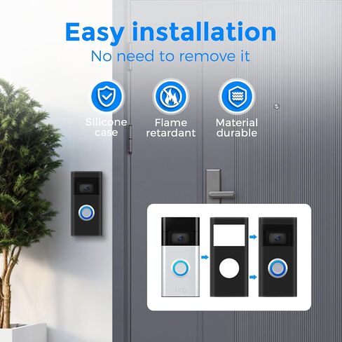 Silicone Skin Case Compatible with Ring Video Doorbell (2 Gen) Cover with Sun Glare, UV & Weather Protection in Kuwait