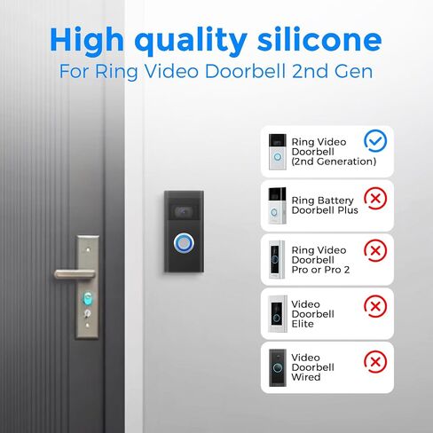 Silicone Skin Case Compatible with Ring Video Doorbell (2 Gen) Cover with Sun Glare, UV & Weather Protection in Kuwait