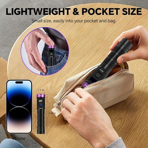 365nm 3LED UV Flashlight Black Light Powerful UV Light Rechargeable in Kuwait