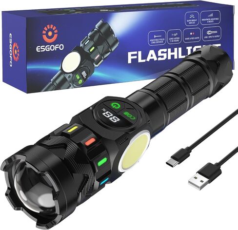 Esgofo USB C Rechargeable Flashlights High Lumens 100000 2 Modes High/Low in Kuwait