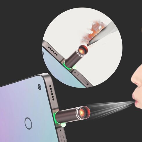 Kingmall [2 Pack] USB C Phone Electric Lighter, Plug & Blow Flameless Windproof Keychain Lighter for iPhone 16/15 & Android - Blow to Ignite, No Battery Needed in Kuwait