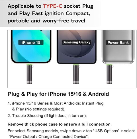 Kingmall [2 Pack] USB C Phone Electric Lighter, Plug & Blow Flameless Windproof Keychain Lighter for iPhone 16/15 & Android - Blow to Ignite, No Battery Needed in Kuwait