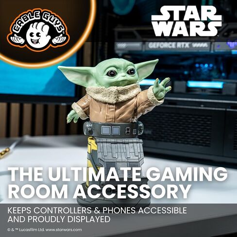 Cableguys Grogu Mandalorian Apprentice Controller Holder & Phone Stand - Gaming Setup Accessories for Desk and Game Room, Stand Compatible with Xbox, PlayStation & Most Standard Game Controllers in Kuwait