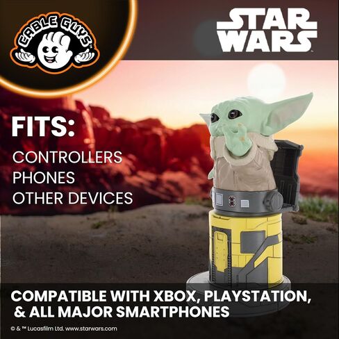 Cableguys Grogu Mandalorian Apprentice Controller Holder & Phone Stand - Gaming Setup Accessories for Desk and Game Room, Stand Compatible with Xbox, PlayStation & Most Standard Game Controllers in Kuwait