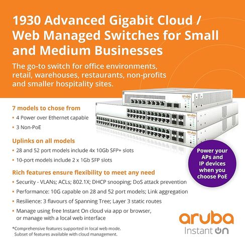 HP JL685A Aruba Instant On 1930 48G 4SFP/SFP+ Ethernet Smart Switch (Renewed) in Kuwait