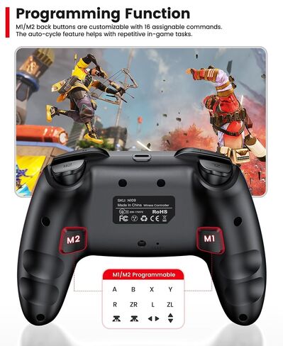 ELISWEEN 2 Pack Wireless Switch Controller for Switch/Lite/OLED/Swicth 2 Controller, Switch Controller Joysticks Work with iOS/Android/PC-Switch 2 Pro TURBO Controller with Wake-up Programmable in Kuwait