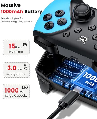 ELISWEEN 2 Pack Wireless Switch Controller for Switch/Lite/OLED/Swicth 2 Controller, Switch Controller Joysticks Work with iOS/Android/PC-Switch 2 Pro TURBO Controller with Wake-up Programmable in Kuwait