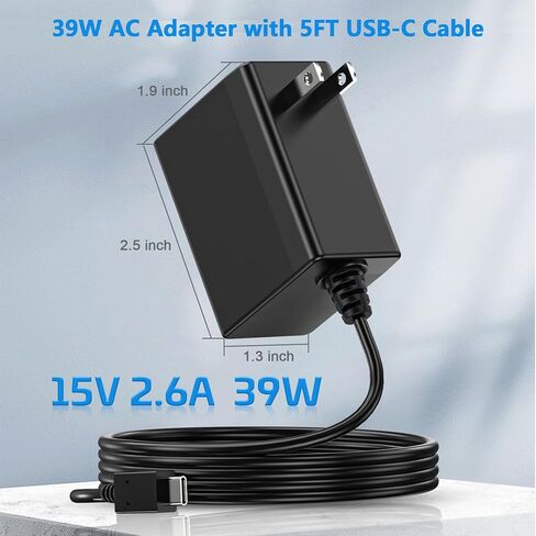 Charger for Switch, Switch OLED & TV Dock Mode, 39W Fast Charger with 5FT USB-C Cable in Kuwait