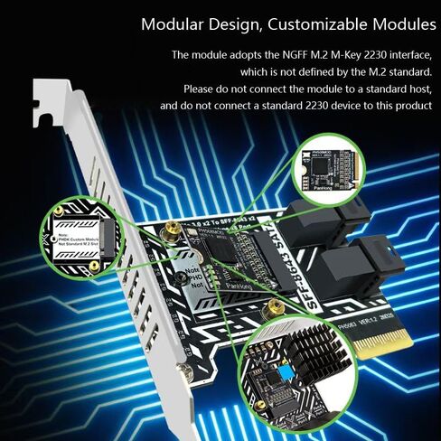 PCIE to 2-Port SFF-8643 SATA Expansion Card 8Ports SATA3 6Gbps Controller Raid Card Compatible with Synology NAS, VMware ESXi, fnOS and Linux Systems in Saudi Arabia