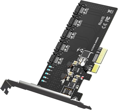 5-Port SATA to PCIe X4 Expansion Card, SATA 3.0 6Gbps Controller Adapter in Kuwait