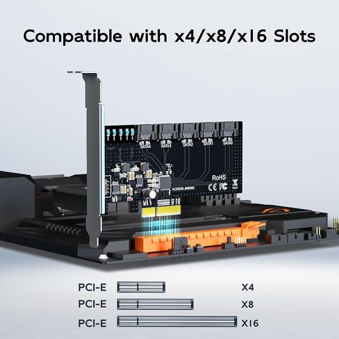 5-Port SATA to PCIe X4 Expansion Card, SATA 3.0 6Gbps Controller Adapter in Kuwait