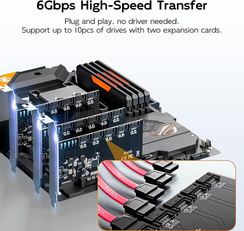 5-Port SATA to PCIe X4 Expansion Card, SATA 3.0 6Gbps Controller Adapter in Kuwait