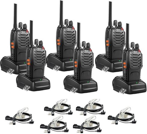 TIDRADIO Walkie Talkies Long Range, Rechargeable FRS Two Way Radios- 6 Pack in Kuwait
