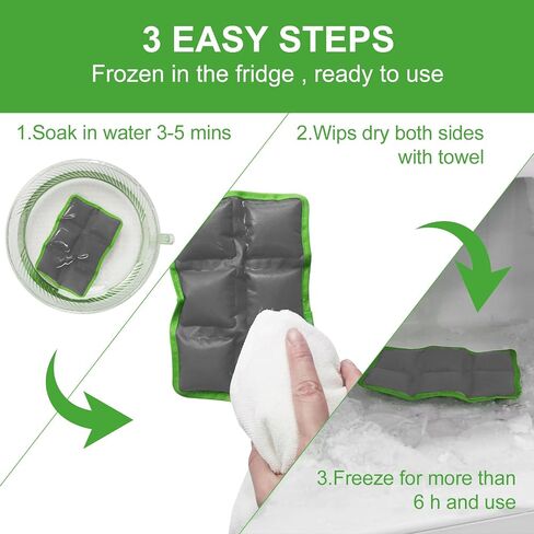 WORLD-BIO Reusable Ice Packs for Lunch Box, Bento Box & Portable Cooler – Long Lasting Cold Packs for Food in Kuwait