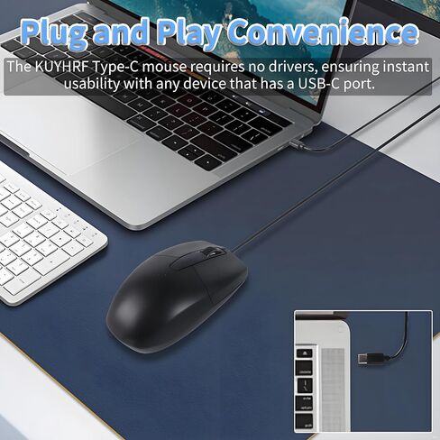 Type-C Wired Mouse - Plug and Play, High Precision, Compatible with Laptops, Smartphones & Tablets, Ideal for Office and Home Use in Kuwait