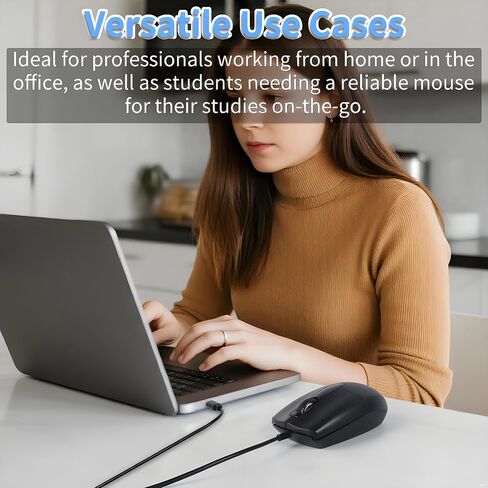 Type-C Wired Mouse - Plug and Play, High Precision, Compatible with Laptops, Smartphones & Tablets, Ideal for Office and Home Use in Kuwait