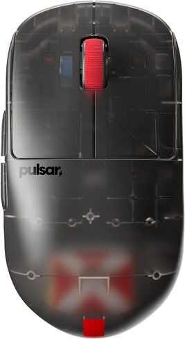 Pulsar Gaming Gears - Super Clear Limited Edition: X2H Mini Wireless Gaming Mouse, Symmetrical, Ultra Lightweight 1.83 oz (52g), PAW3395 26k DPI, Optical Switch (Mini, Clear Black) in Saudi Arabia