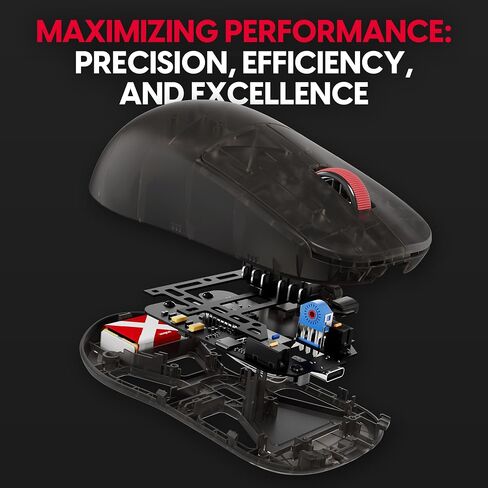 Pulsar Gaming Gears - Super Clear Limited Edition: X2H Mini Wireless Gaming Mouse, Symmetrical, Ultra Lightweight 1.83 oz (52g), PAW3395 26k DPI, Optical Switch (Mini, Clear Black) in Saudi Arabia