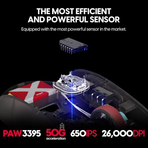 Pulsar Gaming Gears - Super Clear Limited Edition: X2H Mini Wireless Gaming Mouse, Symmetrical, Ultra Lightweight 1.83 oz (52g), PAW3395 26k DPI, Optical Switch (Mini, Clear Black) in Saudi Arabia