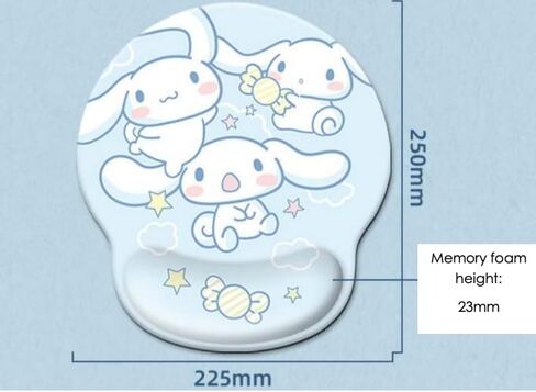 Cinnamoroll's Ergonomic Mouse Pad with Wrist Rest Support - Non-Slip Surface in Kuwait
