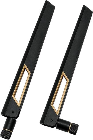 10dBi Tri-Band Adjustable External WiFi Antenna Pair | RP-SMA Black/Bronze in Kuwait