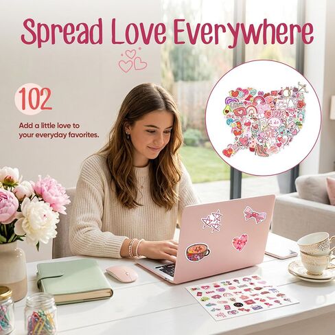 Love Stickers, 102-Pack Decals for Easy Personalization in Saudi Arabia