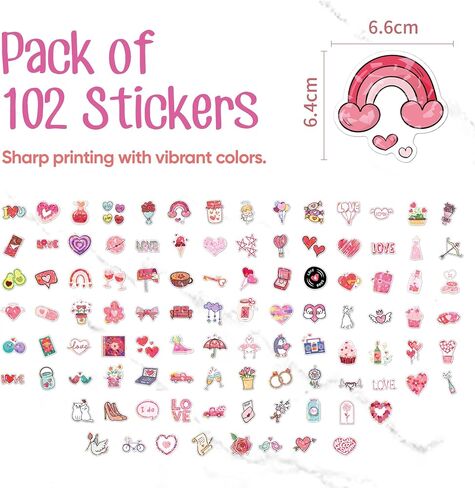 Love Stickers, 102-Pack Decals for Easy Personalization in Saudi Arabia