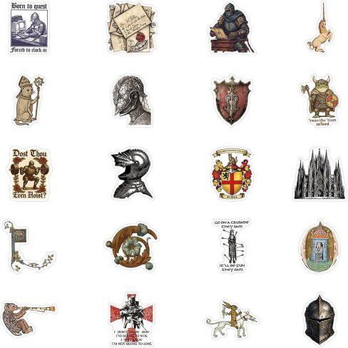 120 Pcs Medieval Stickers Graffiti Waterproof Vinyl for Birthday Party Supplies Decoration Favors for Water Bottles Laptop Suitcase Scrapbooking Choice in Kuwait