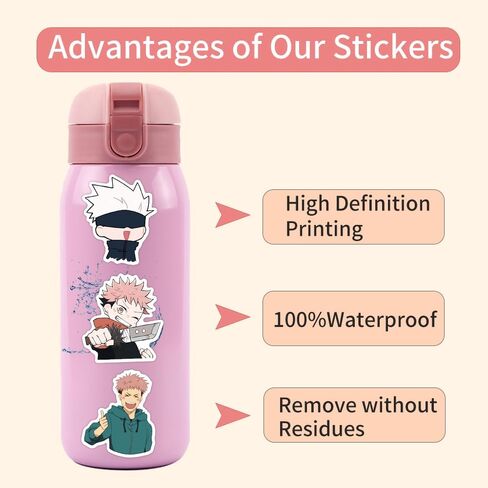 50Pcs Manga Jujutsu Kaisen Stickers Mixed Pack Hot Cartoon Anime Stickers Decorative Sticker for Kids Teens Adults Waterproof Sticker for Water Bottle Laptop in Kuwait