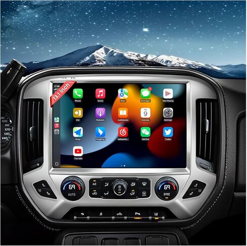 8+128GB 13.1" 8Core Car Radio for Chevy Silverado 2014-2018: 2K QLED Touch Screen, Android 13 Stereo with Wireless CarPlay Android Auto 5G WiFi GPS Bluetooth FM/AM Backup Camera in Saudi Arabia