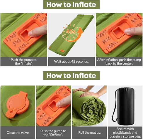 Self Inflating Foam Sleeping Pad with Electric Pump, 4" Ultra-Thick Foam Camping Air Mattress, 9.5 R-Value 4 Season Camping Mattress Pad with Built-in Pillow, Camping Gear for Tent Travel Car in Saudi Arabia
