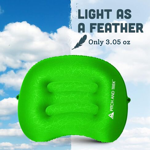 Camping Pillow with Removable Cover, Ultralight Portable Compact Inflatable Pillow for Neck Lumbar Support, Compressible Pillow for Hiking, Beach, Hammock, and Backpacking Gear in Kuwait