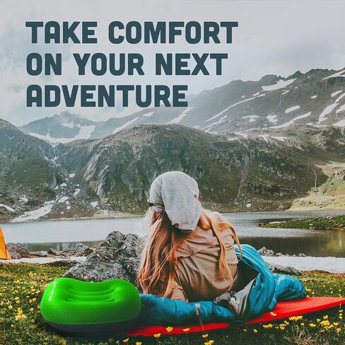 Camping Pillow with Removable Cover, Ultralight Portable Compact Inflatable Pillow for Neck Lumbar Support, Compressible Pillow for Hiking, Beach, Hammock, and Backpacking Gear in Kuwait