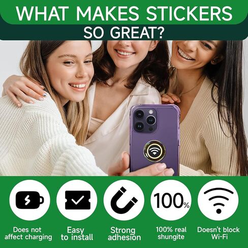 6 Pieces Blocker Protection Neutralizers Stickers for Cell Phones Tablets Laptops Computer WiFi Printer TV Electronic Devices Black in Kuwait