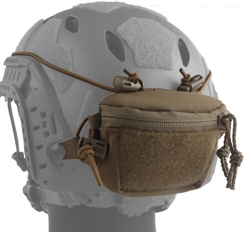 Tactical Helmet Pouch for NVG Battery Case,Counterweight Pouch for PJ Airsoft Helmet with Back Hook, Multi Anchor Points and Elastic Cords in Saudi Arabia